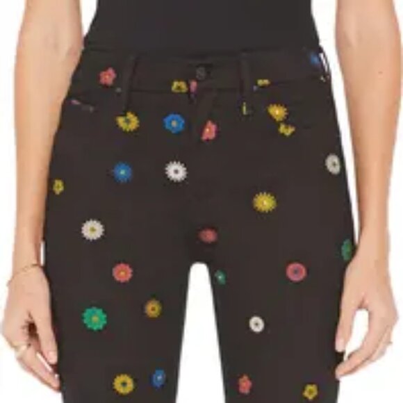 NWT MOTHER The Insider Flood Pick Me A Daisy Jeans Size 27 - Picture 11 of 13